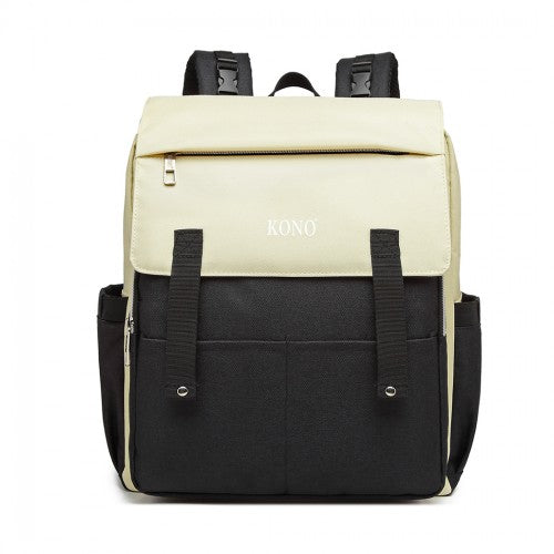 E1970 - Kono Multi Compartment Baby Changing Backpack with USB Connectivity - Black
