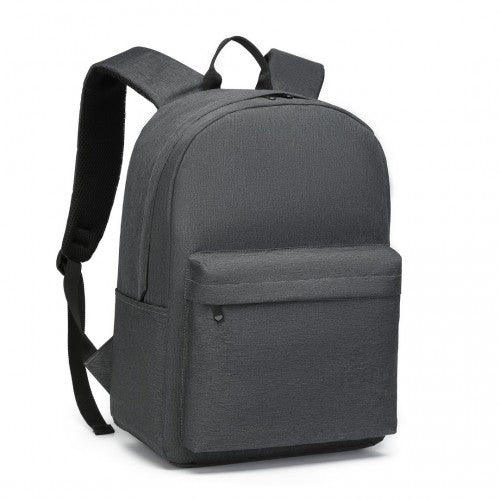 E1930 - Kono Durable Polyester Everyday Backpack With Sleek Design - Dark Grey