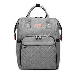 E6705 - Kono Wide Open Designed Baby Diaper Changing Backpack - Grey