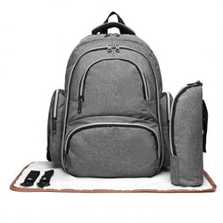 E6706 - Kono Large Capacity Multi Function Baby Diaper Backpack - Grey