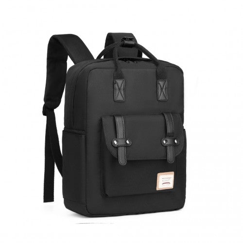 EB2211 - Kono Casual Daypack Lightweight Backpack Travel Bag - Full Black