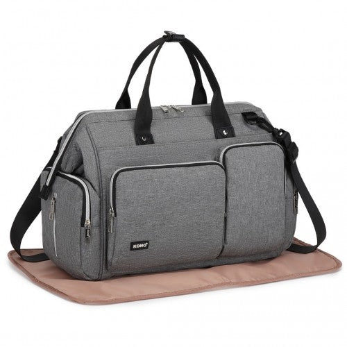 EQ2036 - Kono Multi-Compartment Maternity Bag - Grey